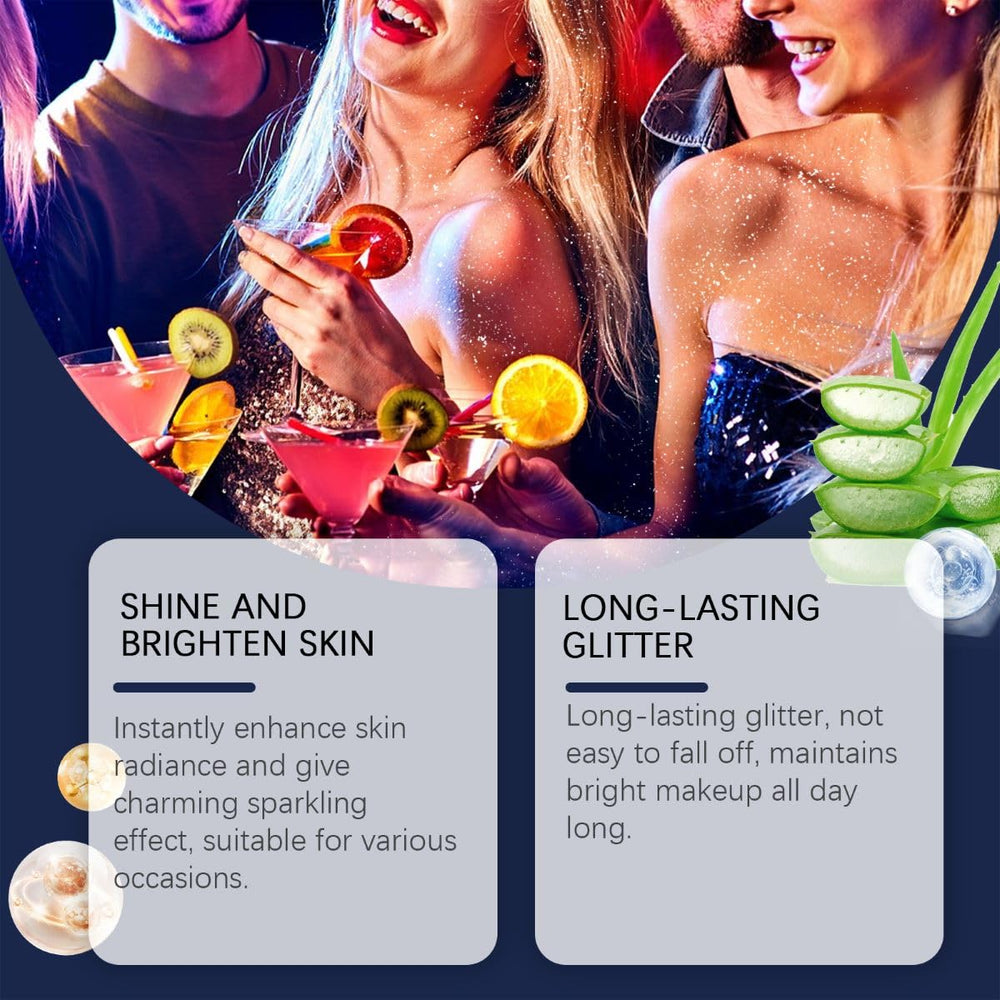 Body Glitter Spray light reflection on skin for eye-catching performances.