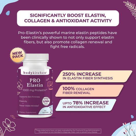 Close-up of Body Kitchen Pro-Elastin 1000 mg bottle