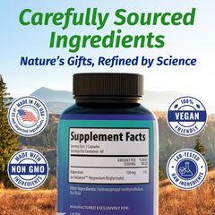 Close-up of magnesium bisglycinate capsules
