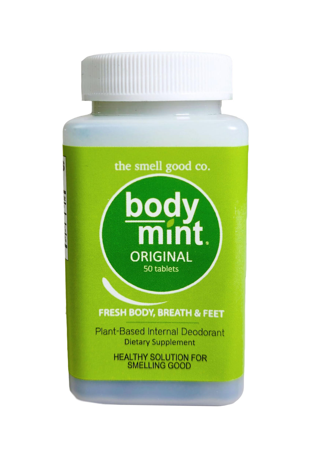 Body Mint Original bottle label with product name and 50 tablets