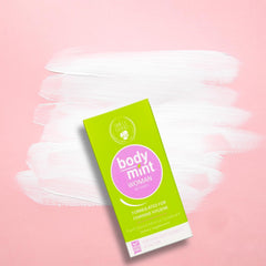 Close-up of Body Mint Woman tablets in bottle