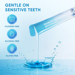 Open travel-size mouthwash strip