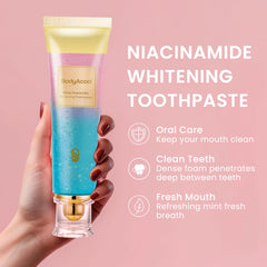 Toothpaste being squeezed onto a toothbrush