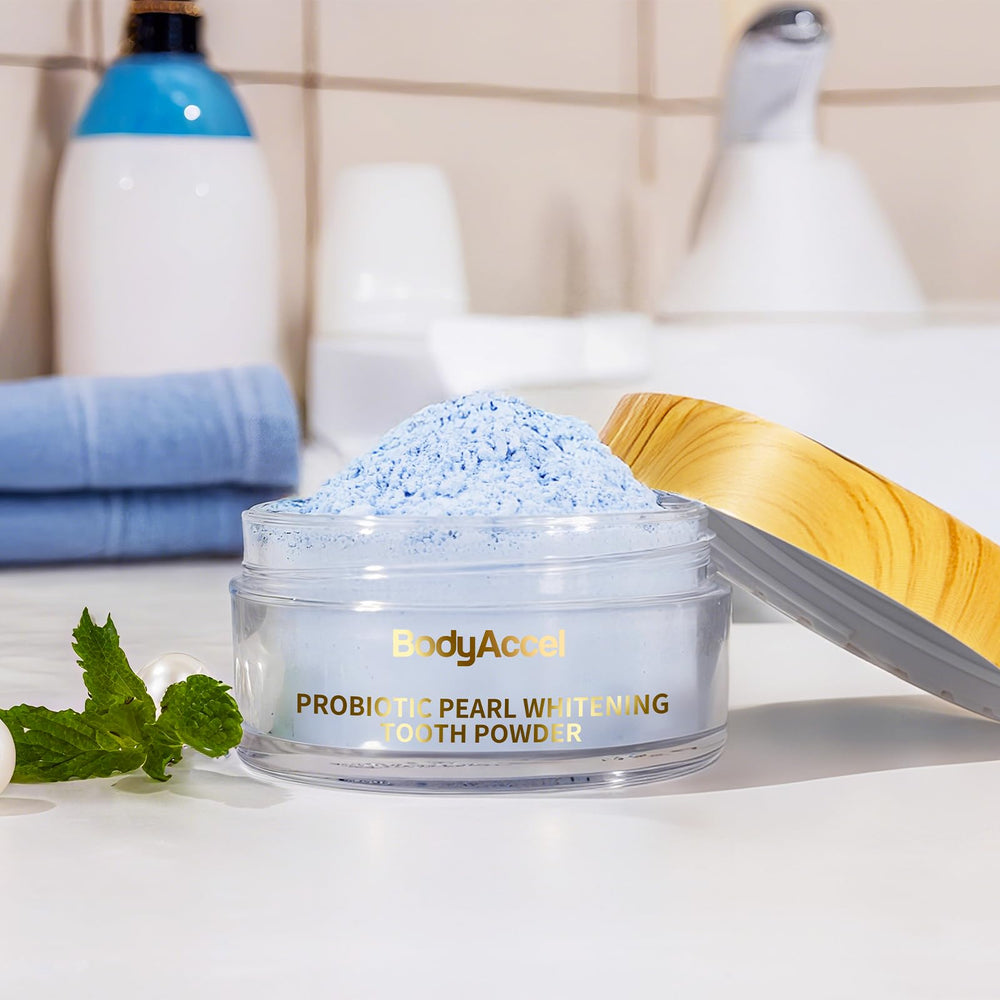 Fresh breath concept after whitening and mouth care
