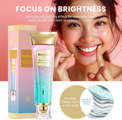 BodyAccel triple whitening toothpaste tubes close-up