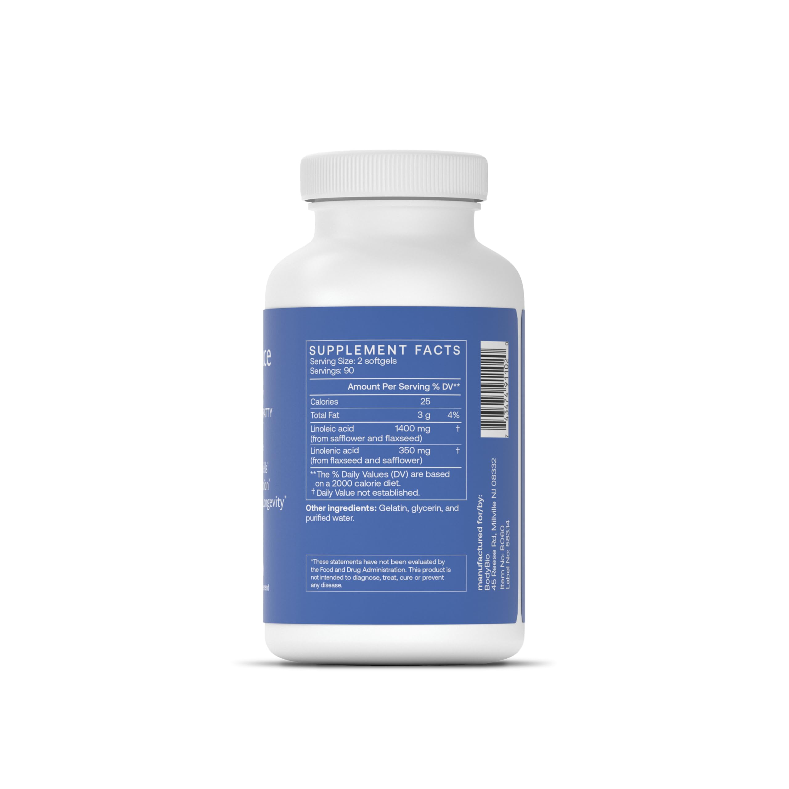BodyBio Balance Oil ingredients
