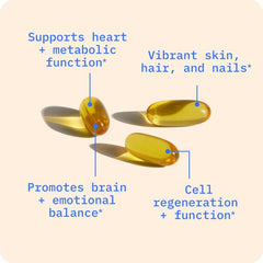 BodyBio Balance Oil scene with skin, hair, and nails health visuals
