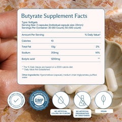 Digestive support: Butyrate aiding digestion and reducing bloating