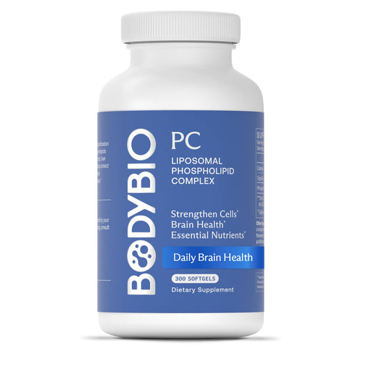 BodyBio PC bottle emphasizing brain health