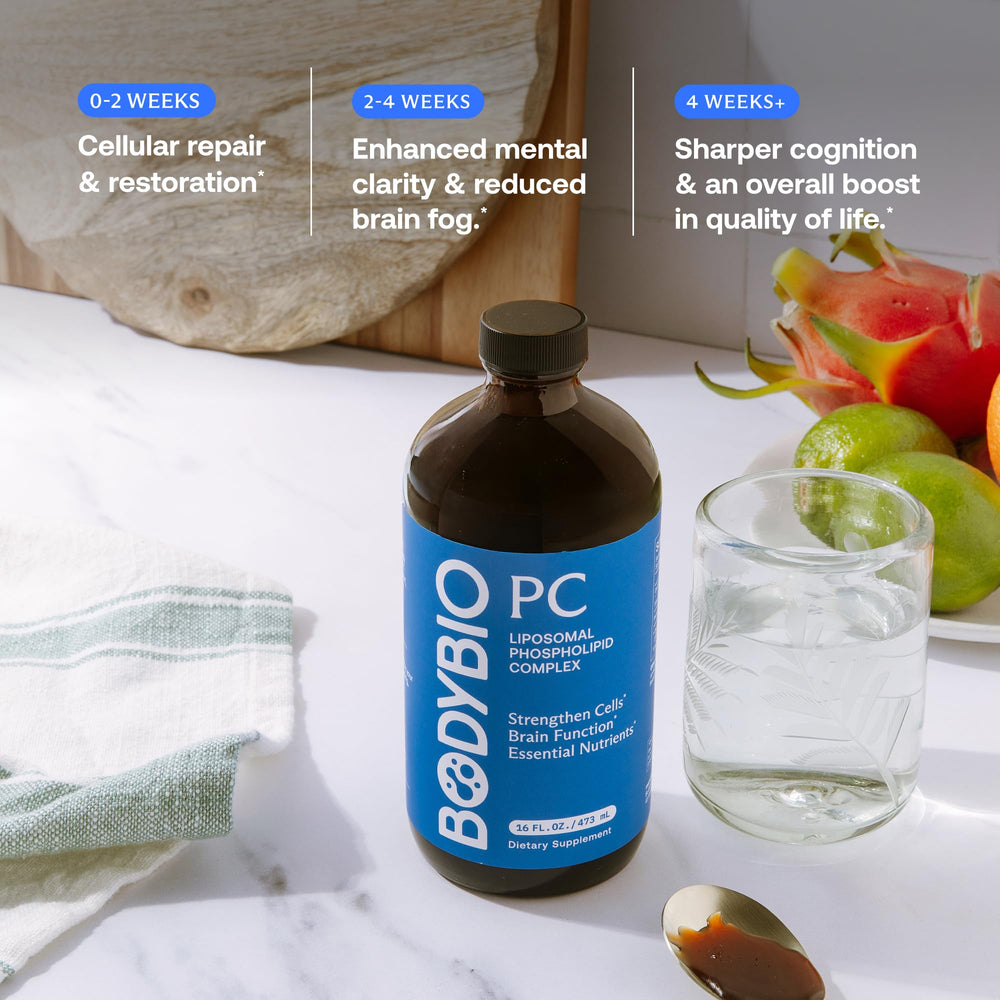 BodyBio PC third-party testing seal on packaging demonstrates quality.