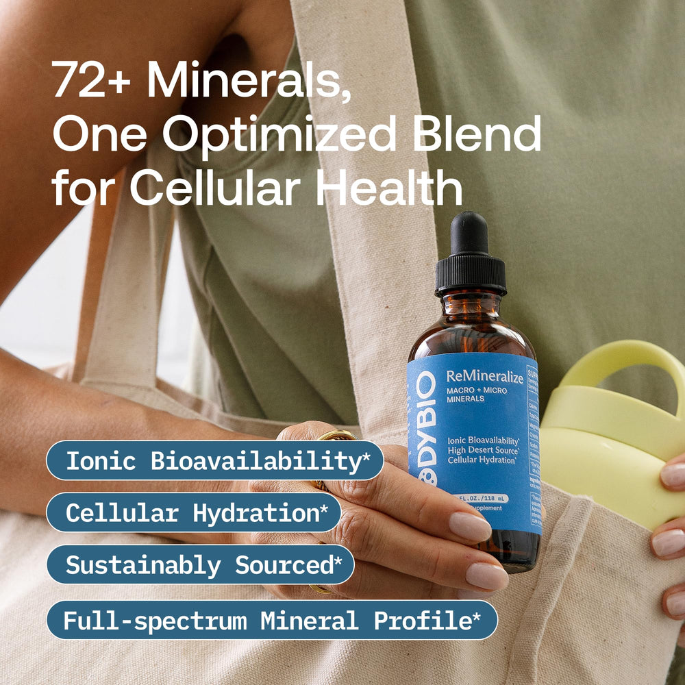 4 oz BodyBio ReMineralize bottle standing upright