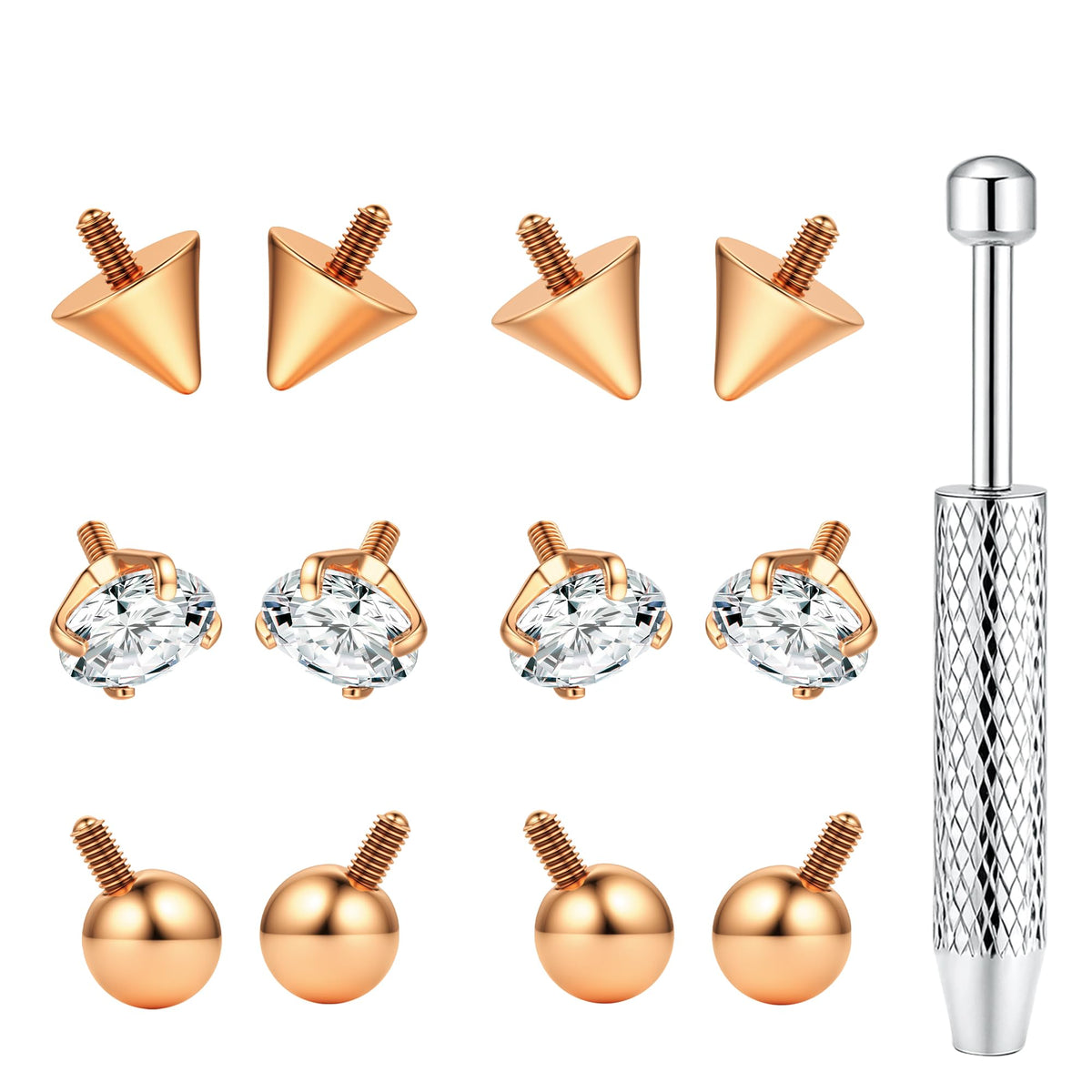 BodyBonita 12Pcs G23 titanium replacement balls for easy jewelry swaps