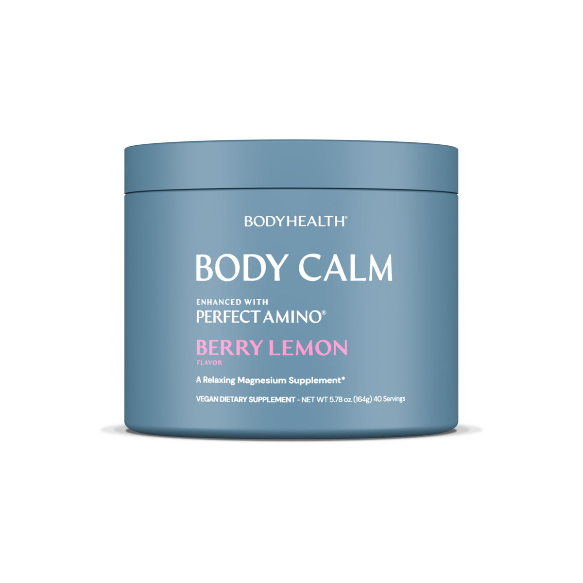 BodyHealth Body Calm Berry Lemon magnesium supplement bottle with 40 servings