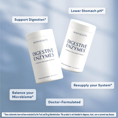 Package featuring digestive enzymes and probiotics