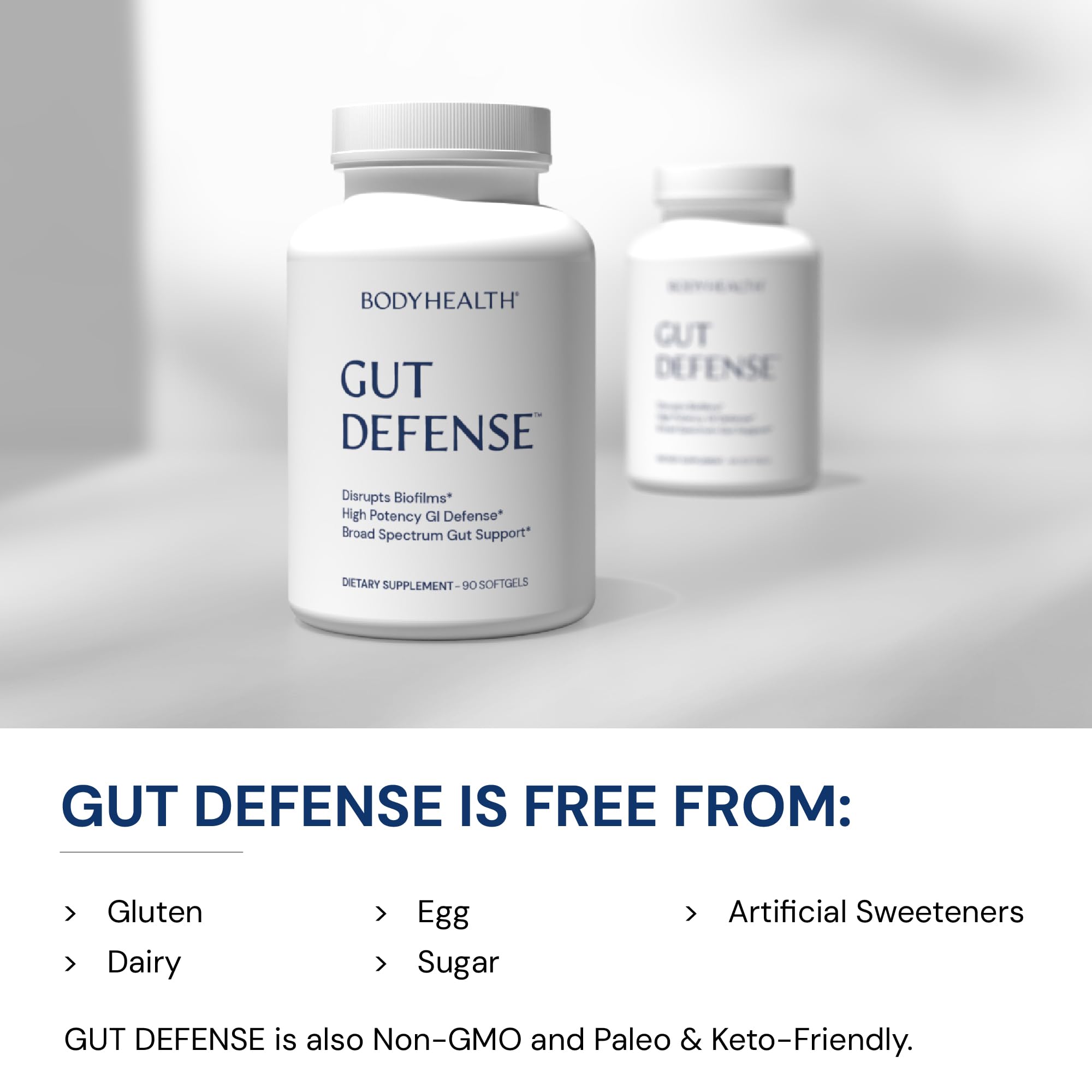 Product on display highlighting Paleo and Keto friendly formula