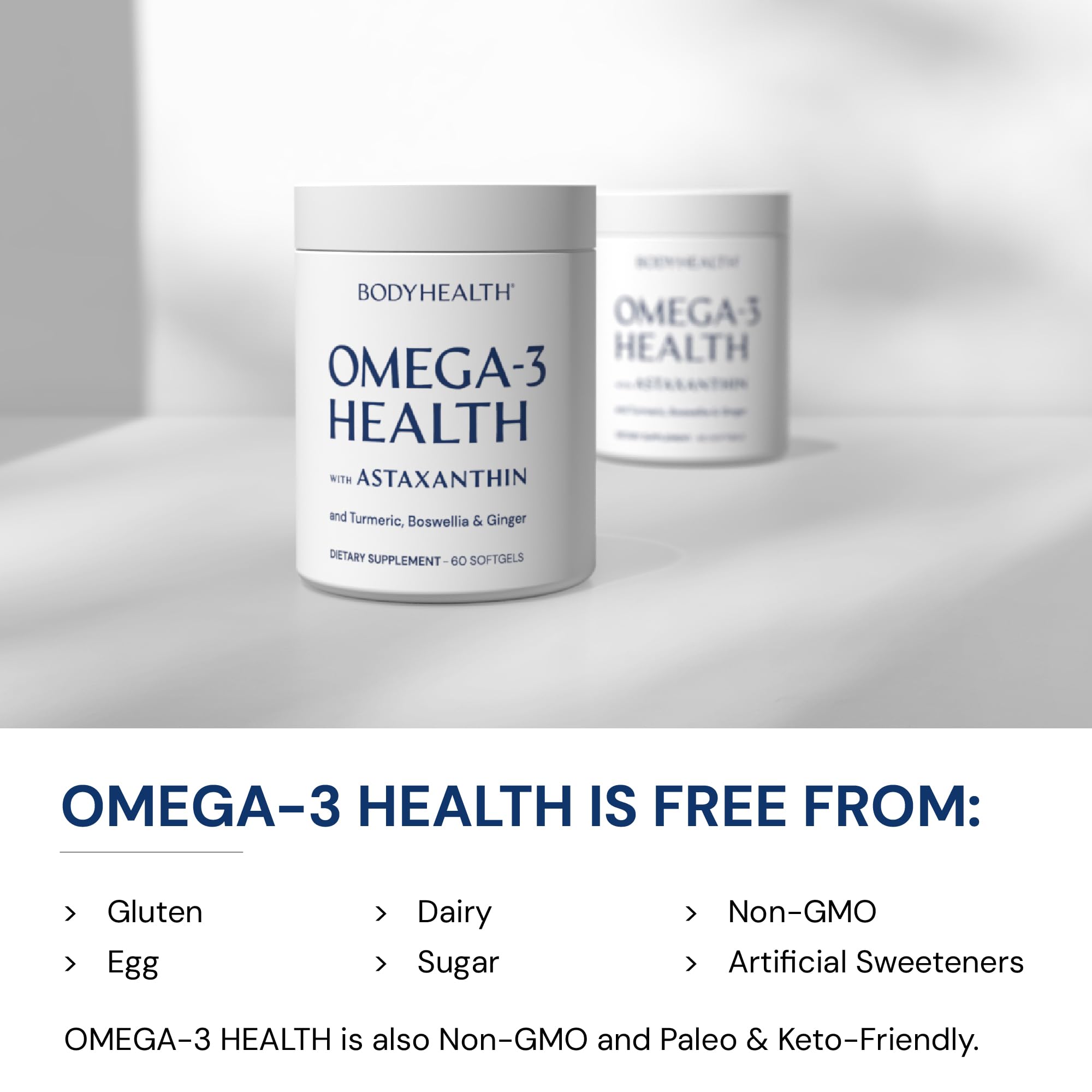 Omega-3 fish oil softgels supporting brain health