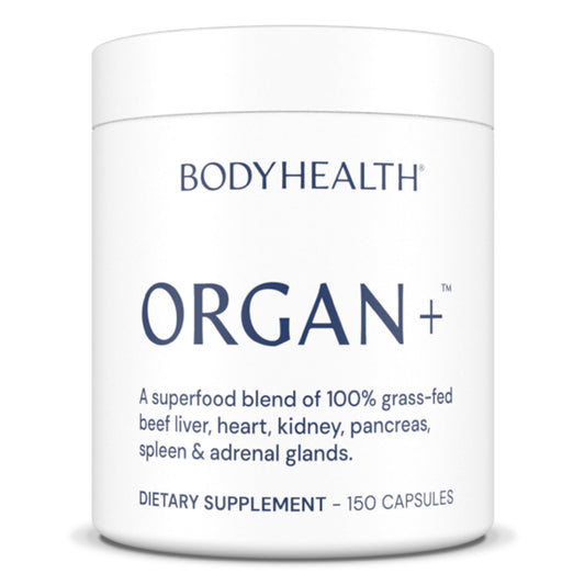 BodyHealth Organ+ Grass-Fed Glandular Complex bottle front label