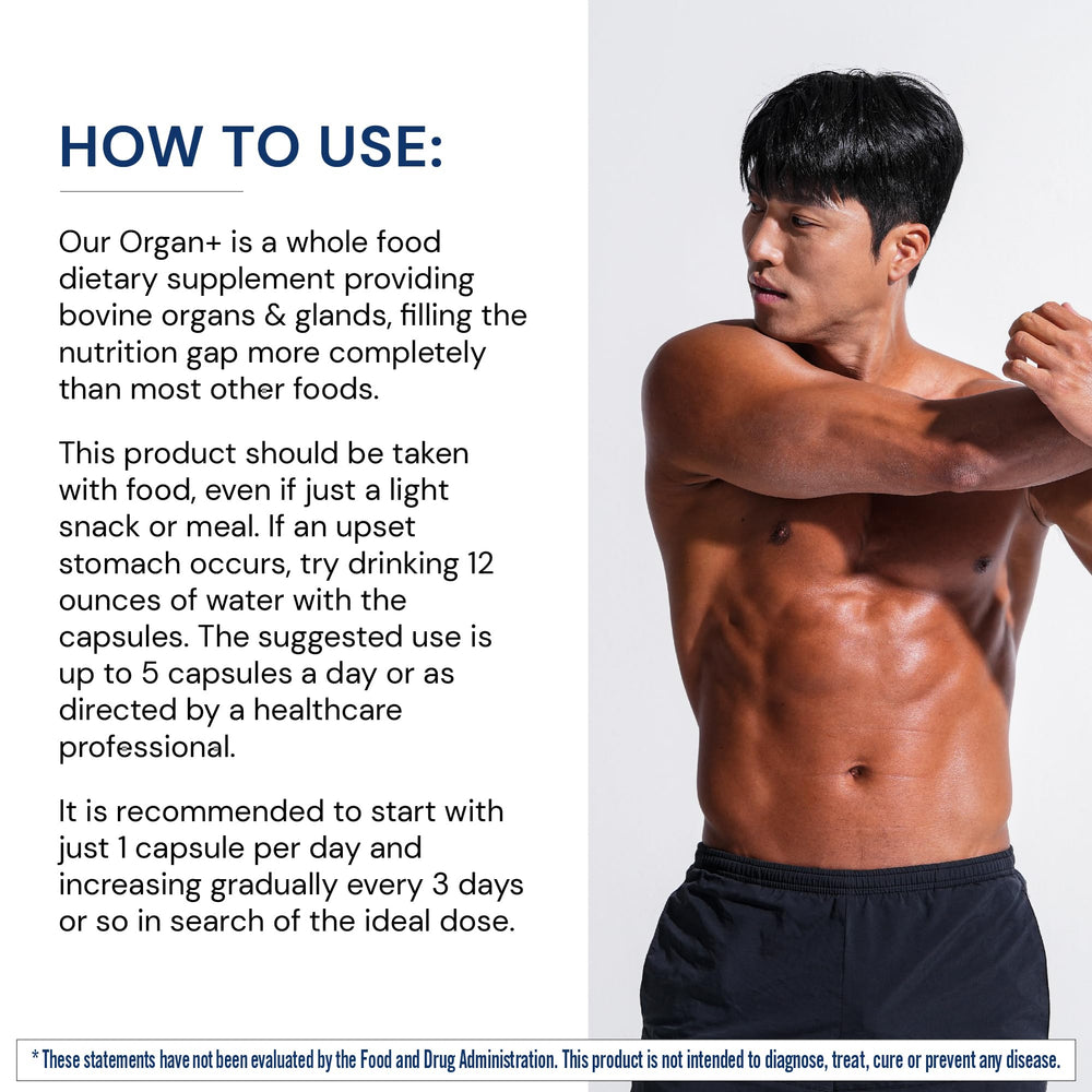 Graphic illustrates the six-organ blend and exact dosages