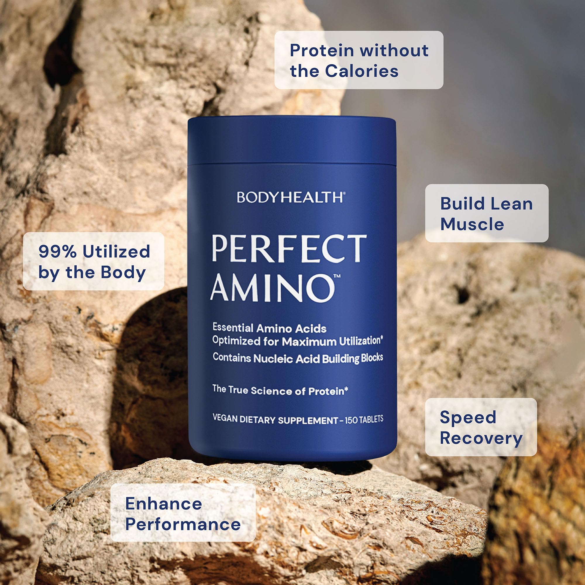 Ingredients and vegan sources highlighted on PerfectAmino