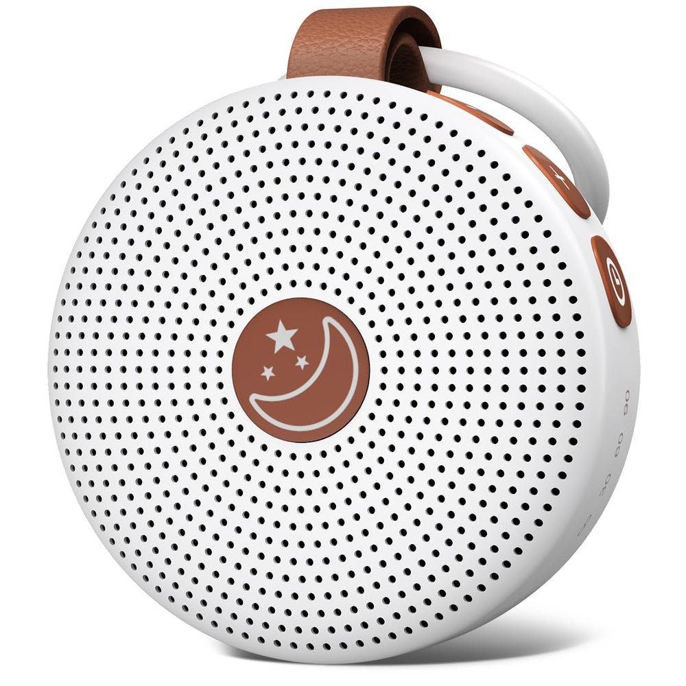 BodyHush mini shushing sound machine compact for travel aiding baby and adult sleep.