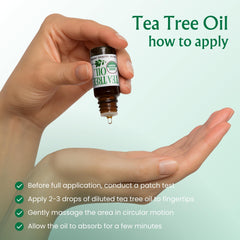 Label reading 100% undiluted tea tree oil