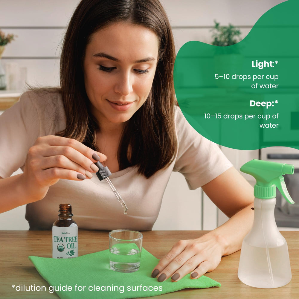 Tea Tree Oil added to shampoo for scalp and hair revitalization