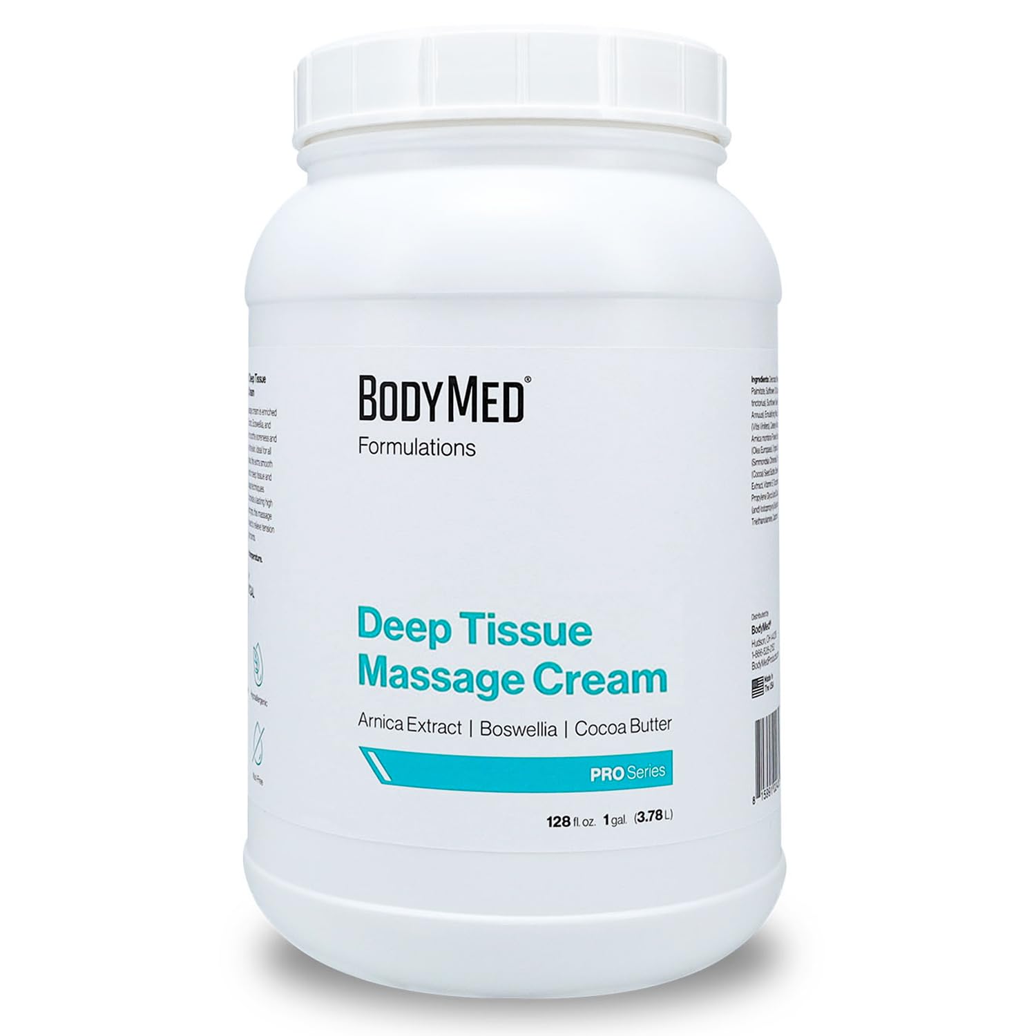 Front view of BodyMed Formulations Deep Tissue Massage Cream 1 gallon