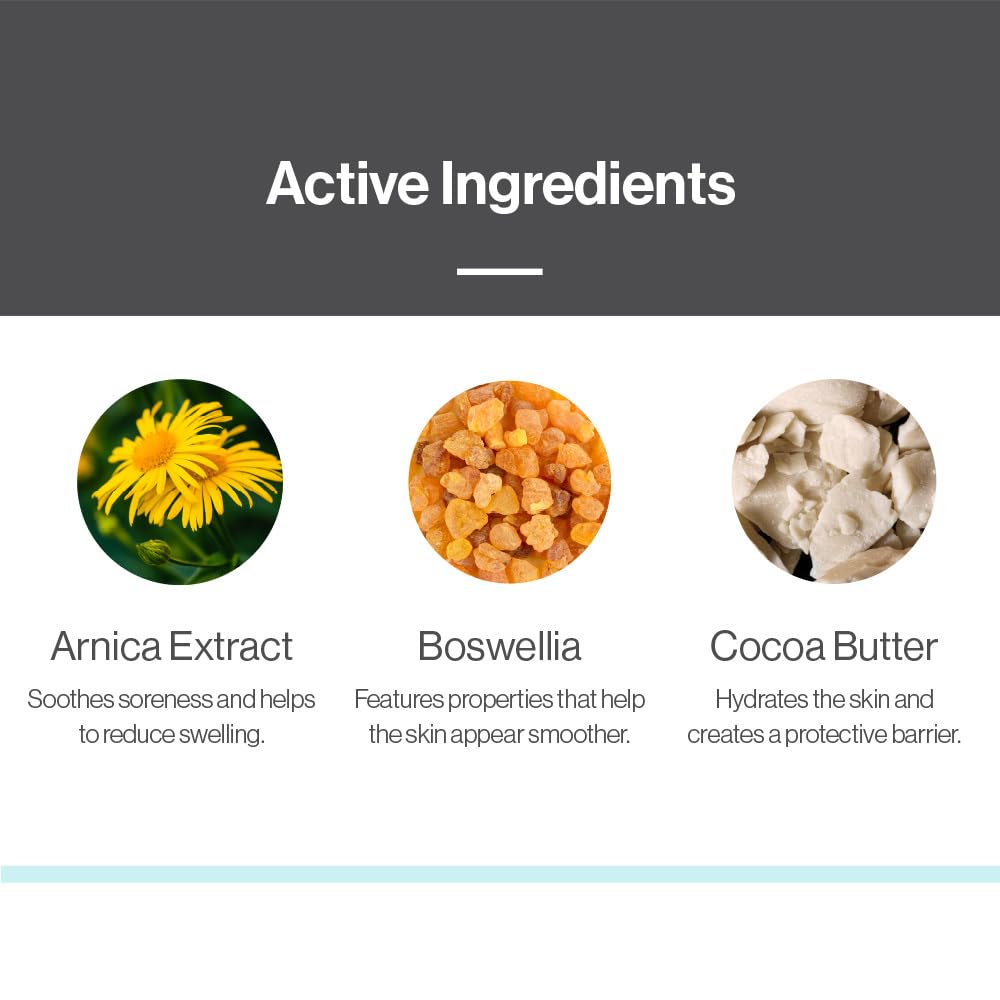 Arnica extract and cocoa butter ingredients visual