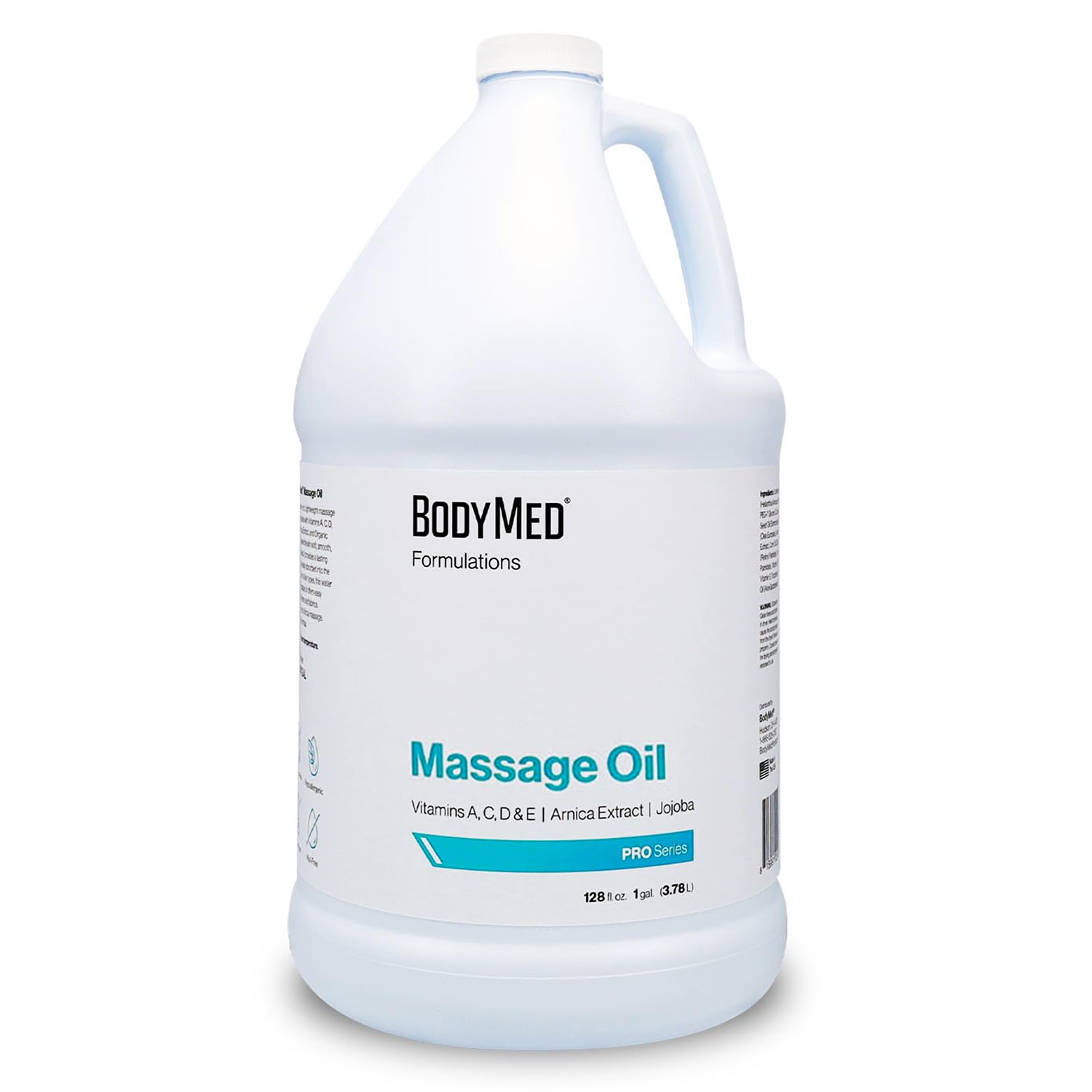 BodyMed Formulations Massage Oil 1-Gallon bottle with fragrance-free label