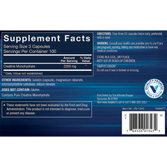 Serving size and capsule dosage illustration for Bodytech Creatine