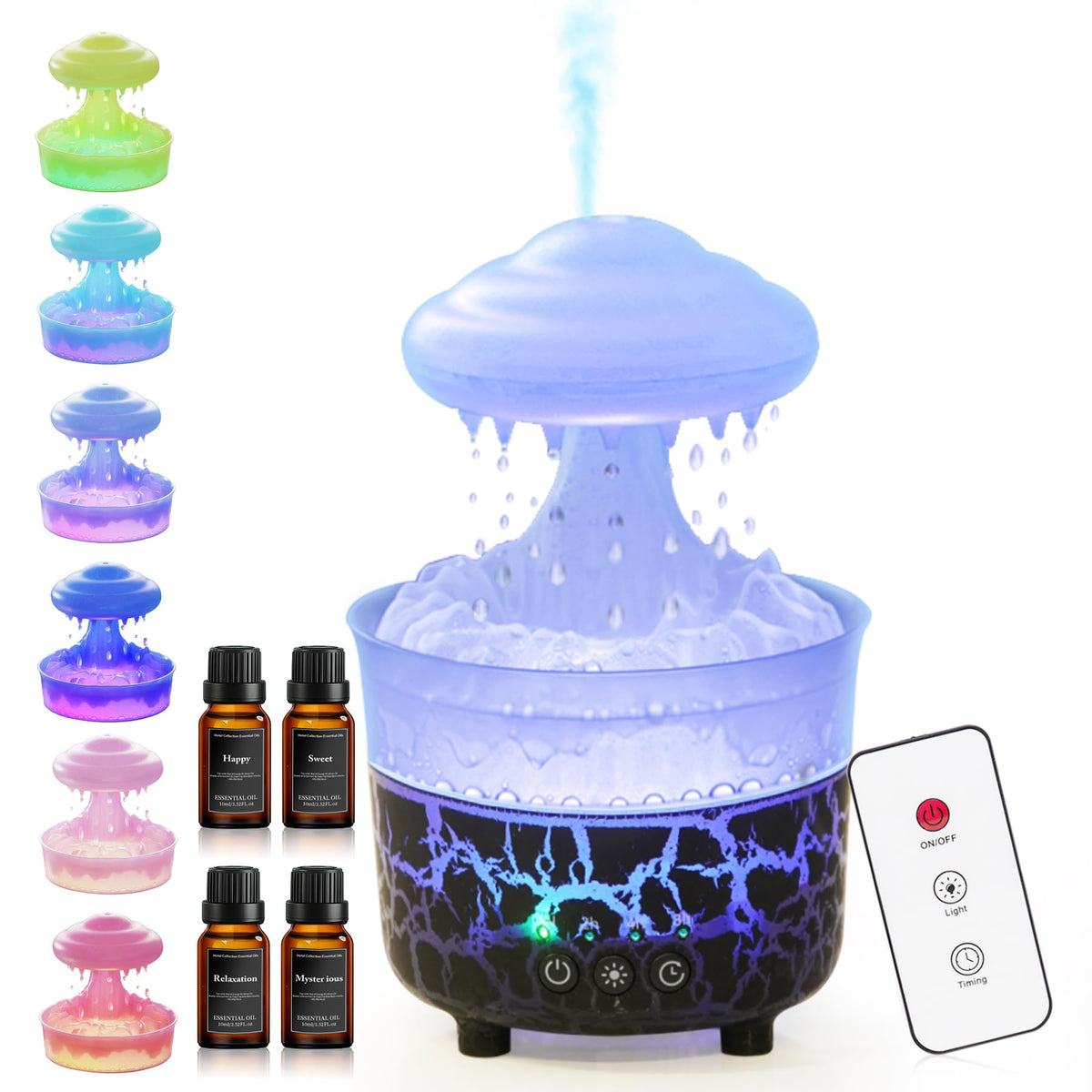 BOHOFAM Aroma Essential Oil Diffuser in black – front view