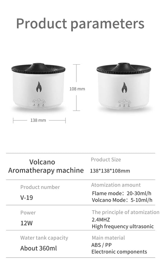 Side view of BOHOFAM 360ml essential oil diffuser