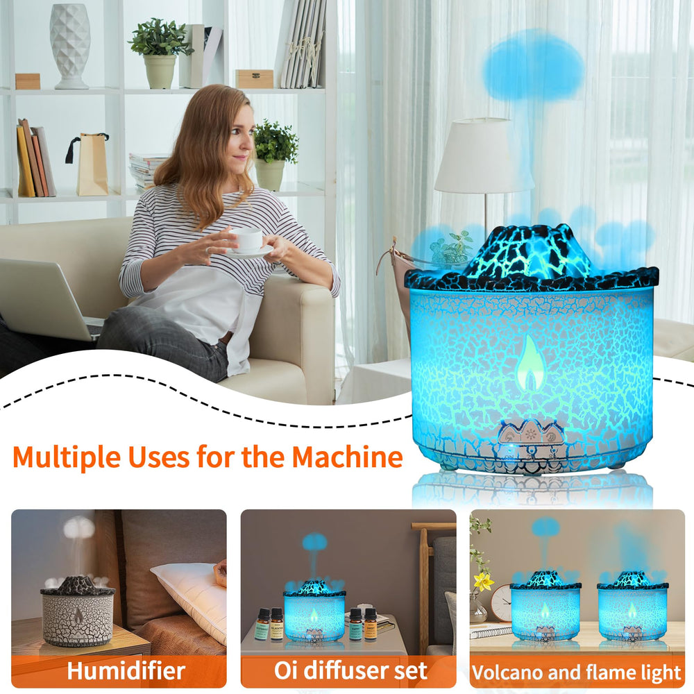 Aromatherapy diffuser with seven color-changing lights