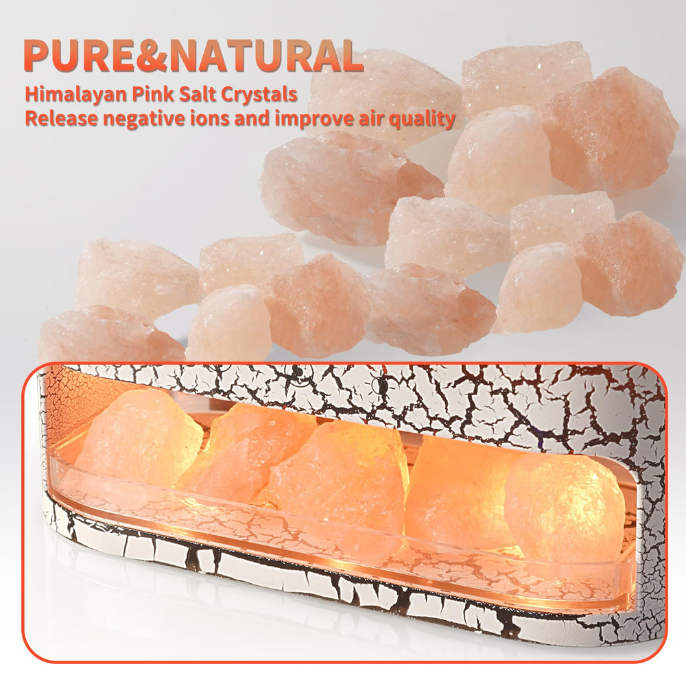 Pink Himalayan salt lamp integrated with diffuser