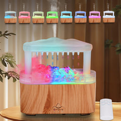 BOHOFAM essential oil diffuser with crystal stone and rain cloud design – front view