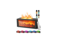 BOHOFAM fireplace-style essential oil diffuser in black, front view