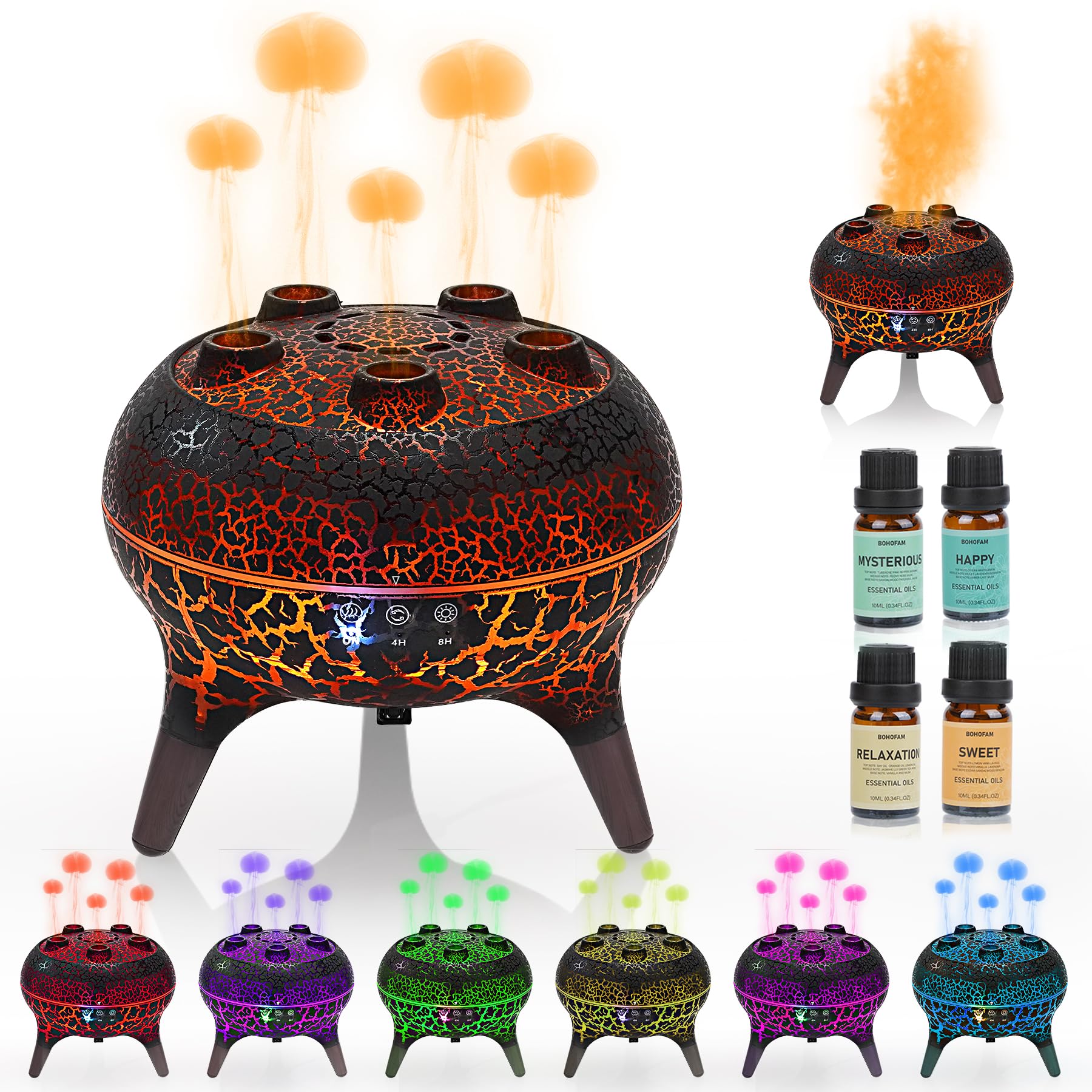 Package contents: 250ML diffuser and 4x10ml oils