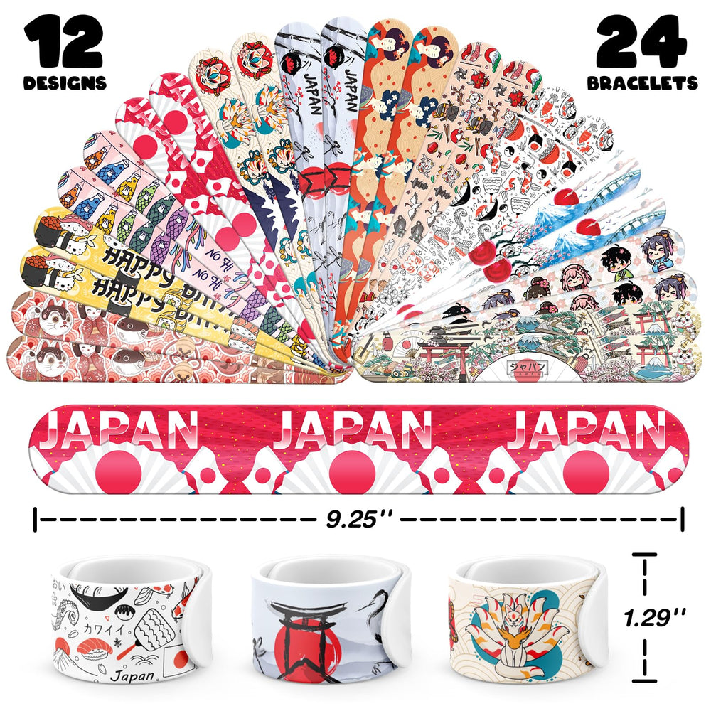 BOIKOKY 24 Japan-inspired slap bracelets add fun to birthdays and classroom activities