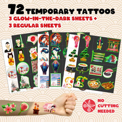 BOIKOKY 72 temporary tattoos featuring geisha and sakura bring color to celebrations