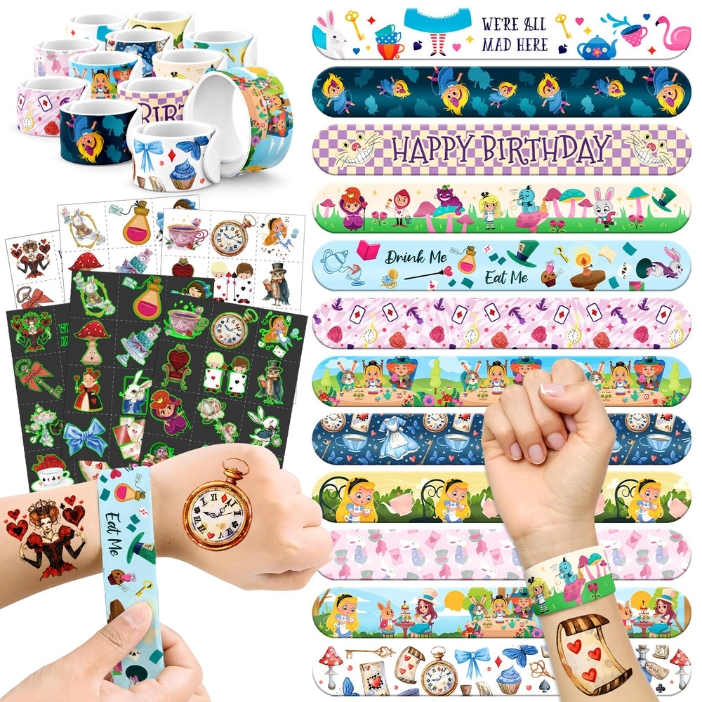 Boikoky Alice Wonderland tattoos close-up for vivid party flair