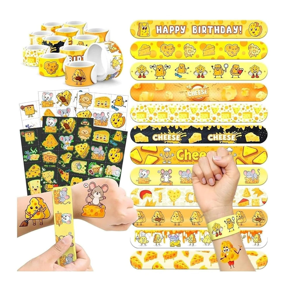 BOIKOKY cheese slap bracelets collection adds fun color and quick wear.
