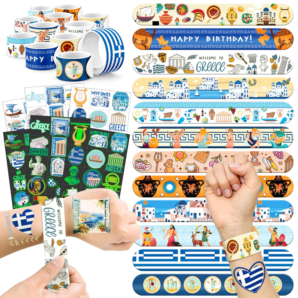 BOIKOKY Greek mythology slap bracelets with 24 designs for festival favors