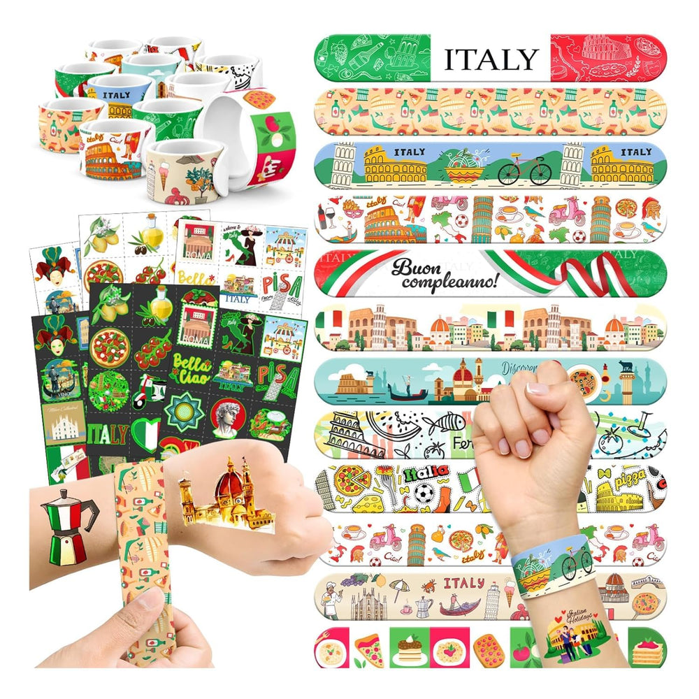 BOIKOKY Italy tattoos featuring pizza cone design for fun party keepsakes.