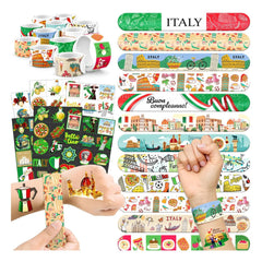 BOIKOKY Italy tattoos featuring pizza cone design for fun party keepsakes.