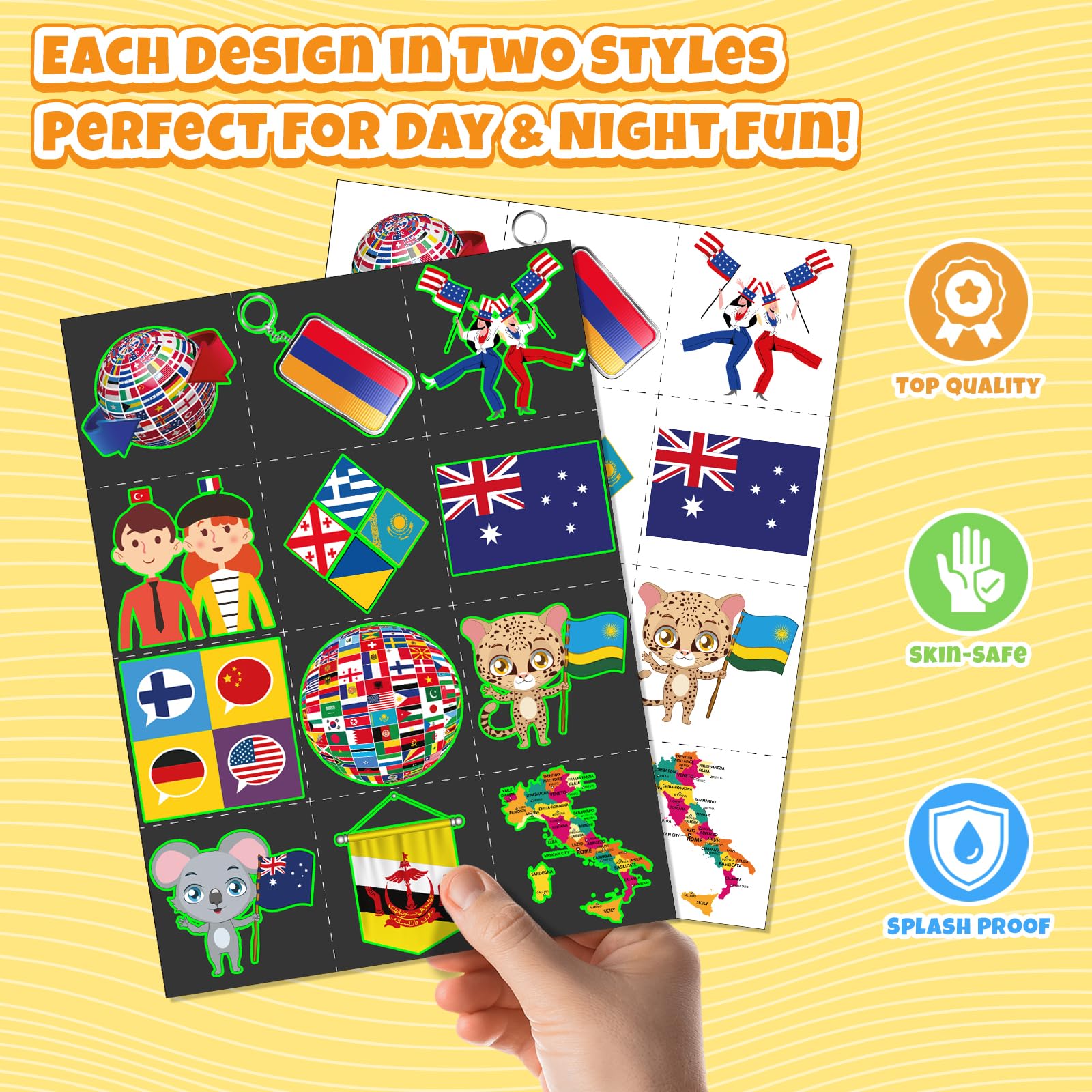 BOIKOKY pre-cut flag tattoos simplify quick distribution