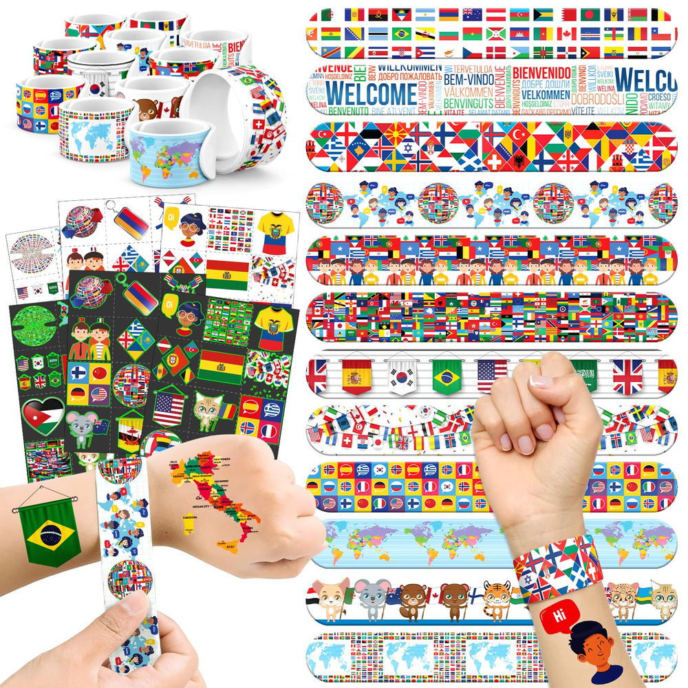 BOIKOKY world flag tattoos bundle for classroom activities