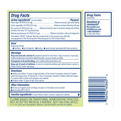 Boiron Acidil tablet close-up highlighting meltaway texture
