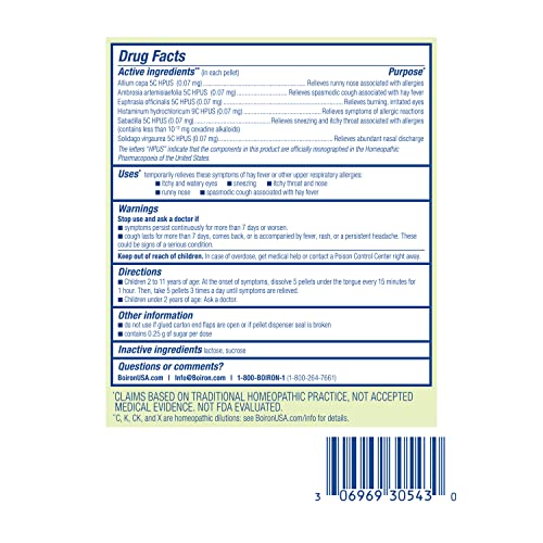 Boiron AllergyCalm Kids pellets melt under the tongue for quick dosing.