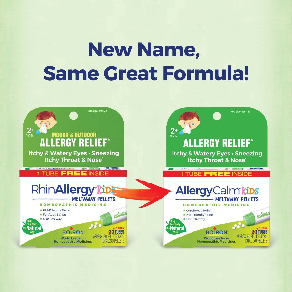 Boiron AllergyCalm Kids dispensing tube enables simple, discreet dosing.