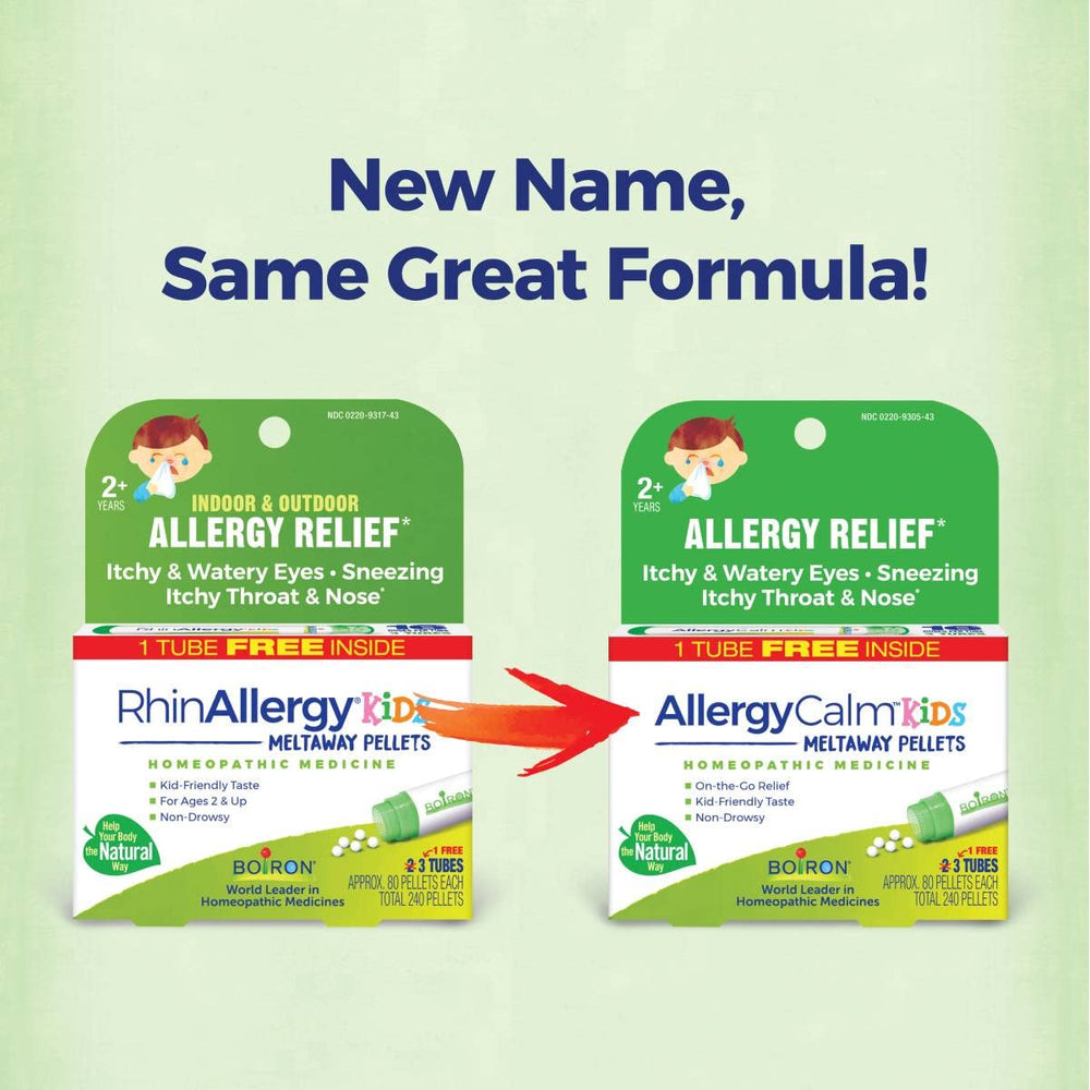 Boiron AllergyCalm Kids dispensing tube enables simple, discreet dosing.